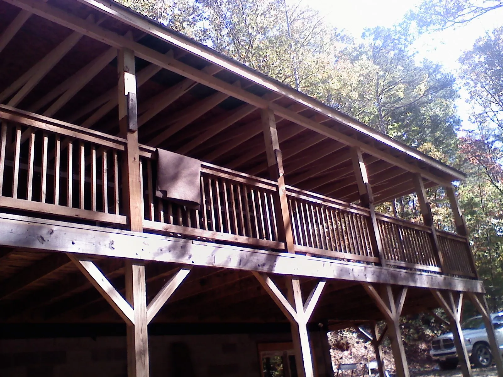 Timber framing under a new elevated porch and deck — Roof Leak Repair in La Mesa by Roofing Brothers